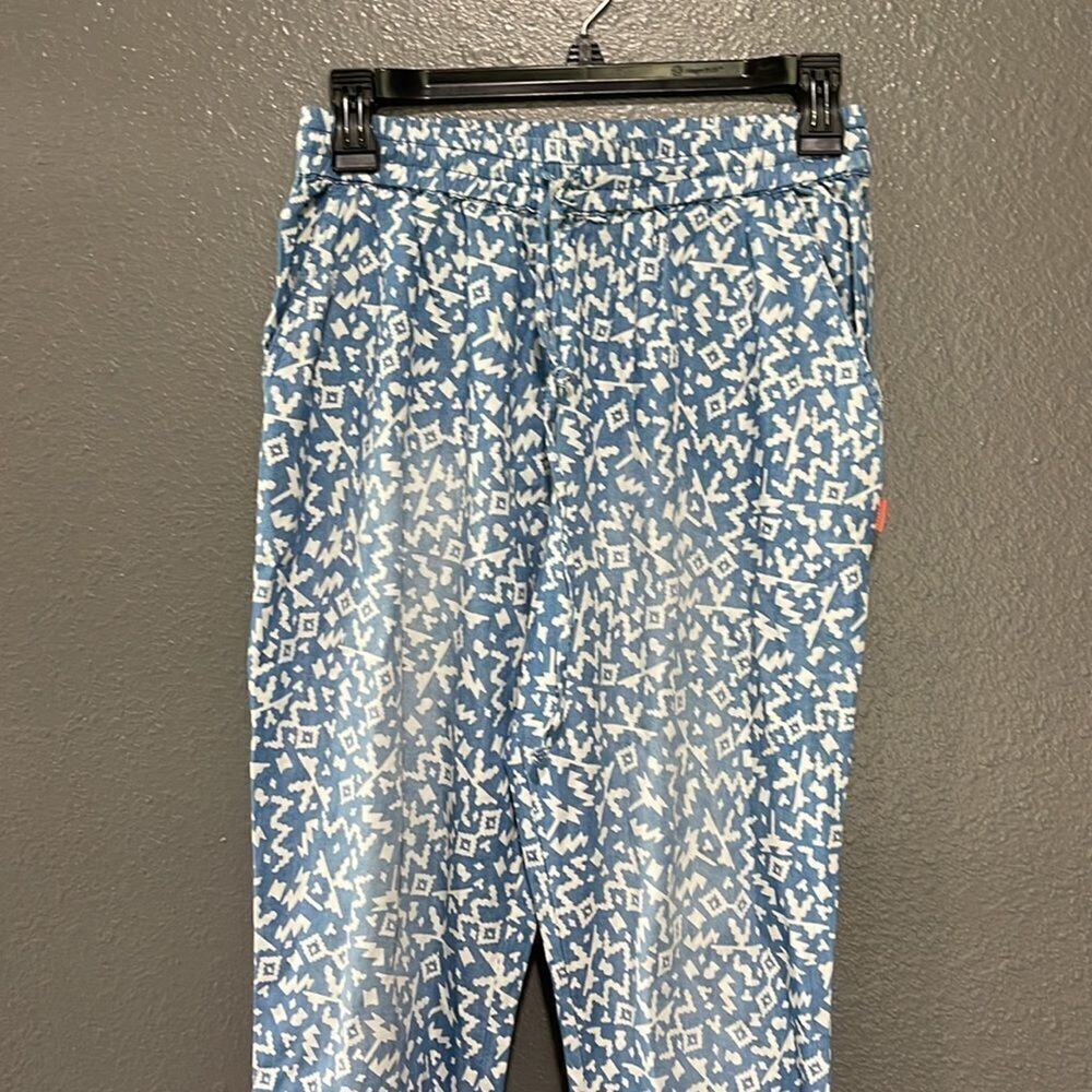 NWOT Seafolly chambray southwestern Aztec print jogger pants sz XS - Picture 2 of 7